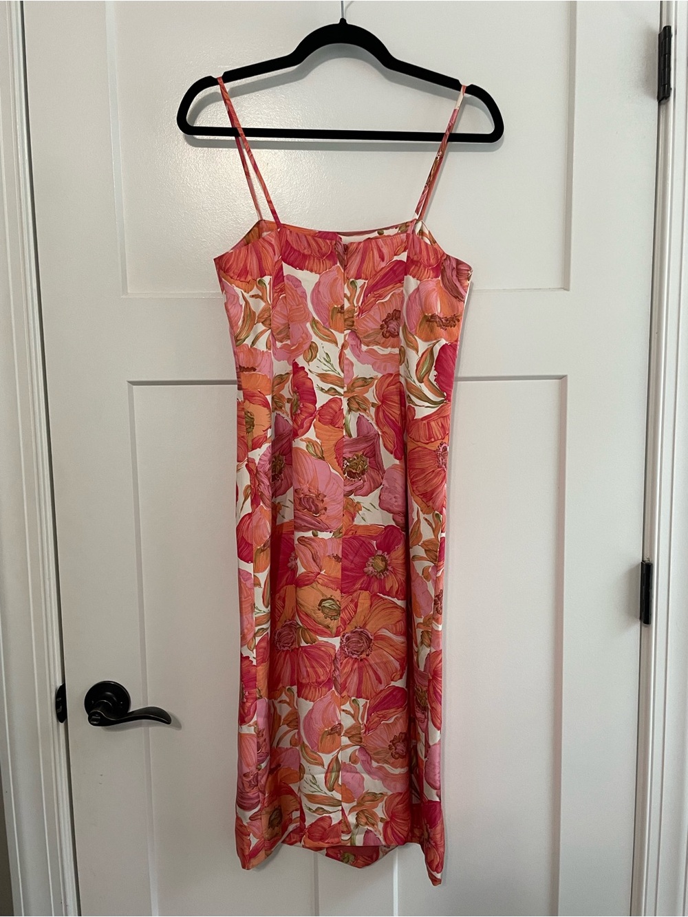 Vintage Pink and Orange Floral Slip Midi Dress - Picture 9 of 10